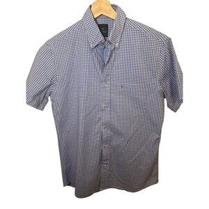 Men's Tailorbyrd blue checked shirt size S small short-sleeved